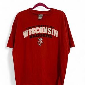 Vintage Colosseum University of Wisconsin Badgers Red T Shirt Size XL